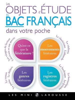 cover image of Les objets d'étude du bac de français dans votre poche